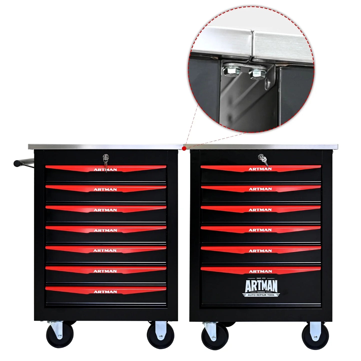 7 Drawer Rolling Tool Box Hardware Storage