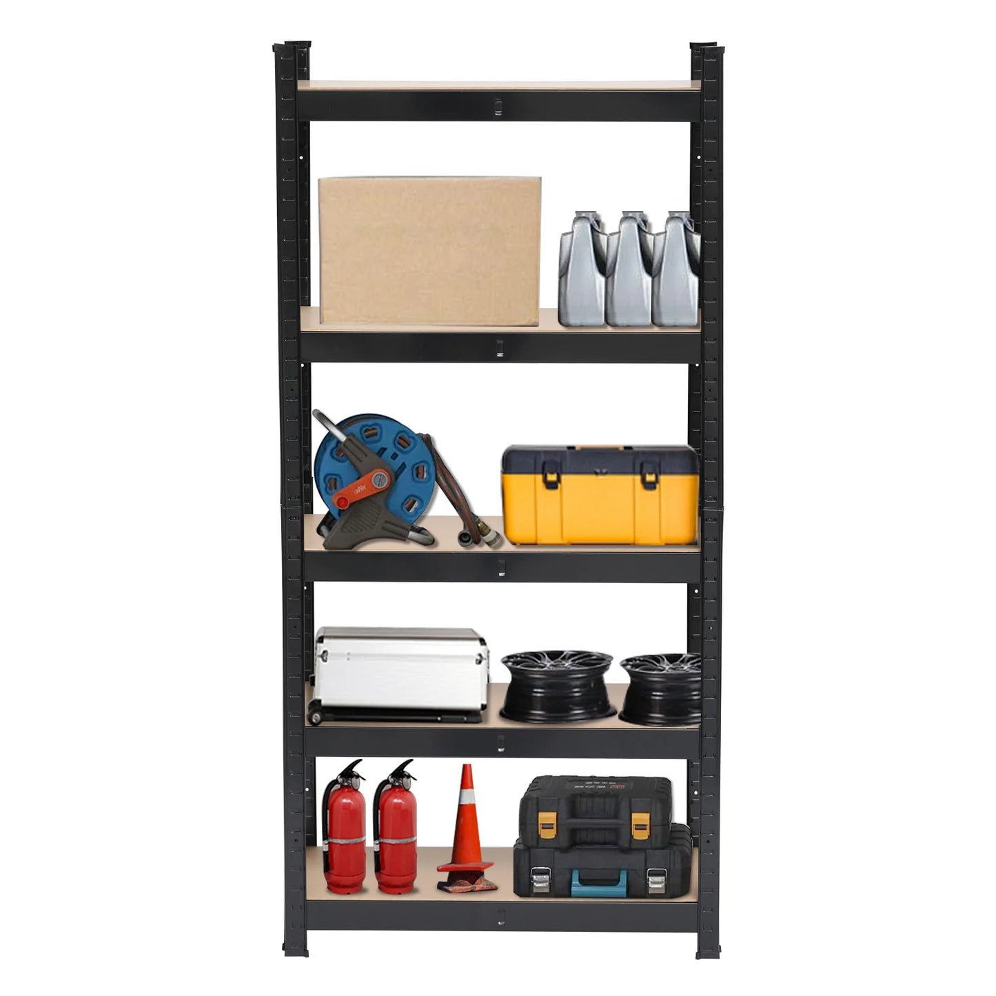 5 Tier Heavy Duty Metal Shelving ,Garage Storage Shelf, Black