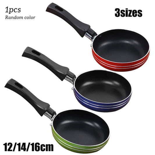 12cm/14cm/16cm Mini Frying Pan, Non-Stick Steel Frypan  Random Colors