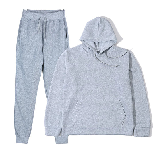 Men's Sports Sweat Suit Fashion Tracksuit, Womens Hoodies + Pants, Two Pieces Sets for Running, Casual Sweatshirts Sweatpants Men's Clothing