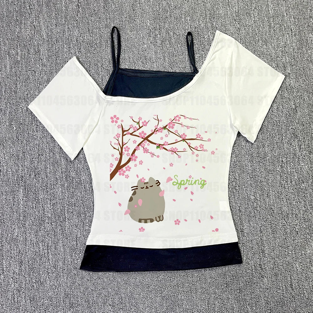 Girls Slim Tops Streetwear Fit Tank Tops, Vintage Graphic Womens /girls Summer Tank