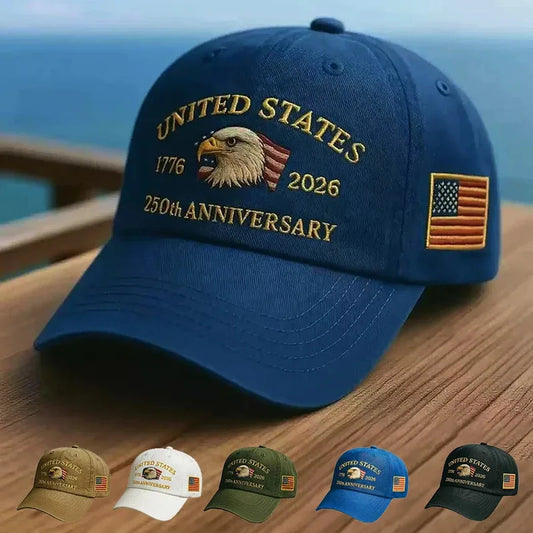 2026 New 250th Anniversary Hat USA Patriotic Baseball Caps. Eagle Embroidered Baseball Hats for Men Women 250 Year Anniversary