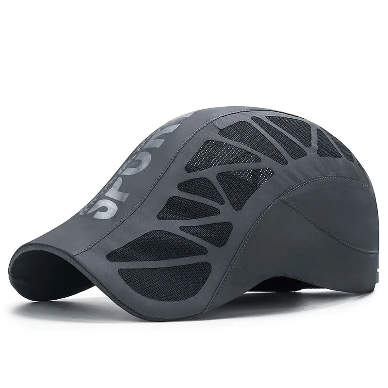 MenS Quick- Dry Hat. Golf, Driving ,Cycling, All Sports. Letter Print Newsboy Flat. Summer Baseball Caps thats Breathable, Net, Mesh Sunhat. There are 2 Colors with some availability and a they are NAVY and GRAY. Co