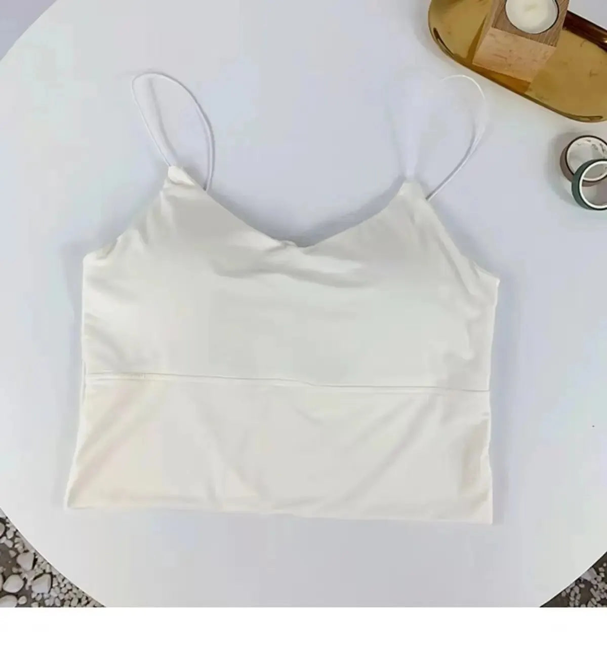 1pc Women Sexy Solid Color Camisole Ice Silk Tube Seamless Sports Tank Top Wireless Underwear Padded Bra Bralette Vest. SKY BLUE is available, one size with slight STRETCH.