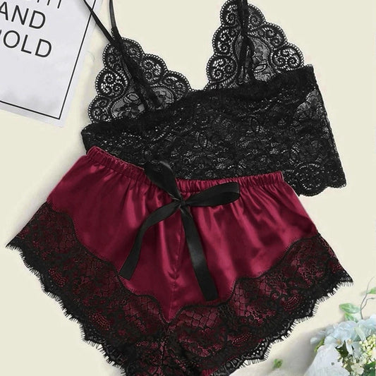 Sexy Pajamas for Women.  2 Pieces Top and. Shorts Set.