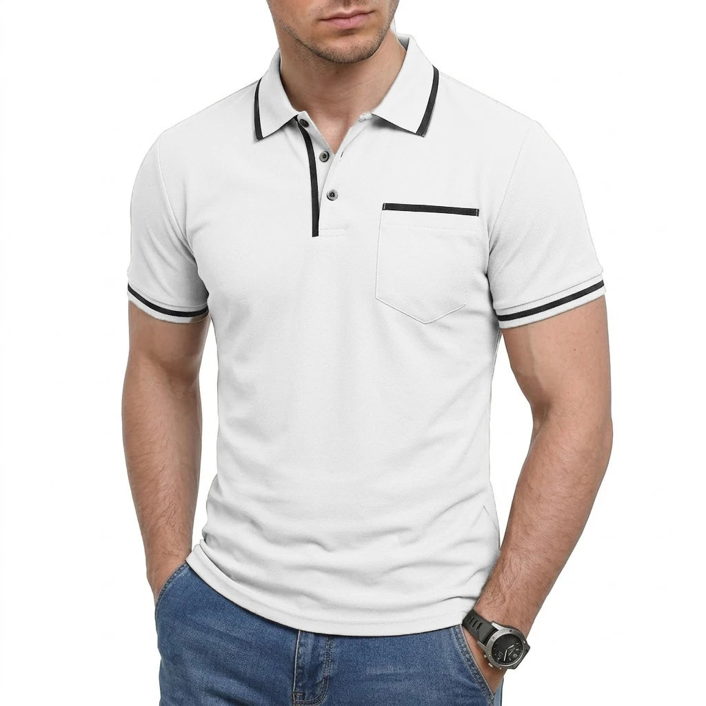 Summer Mens Short Sleeve T-Shirts WITH Pocket. Lightweight Casual Polo Shirt for Men, Loose Trendy Button Down Shirts for Men