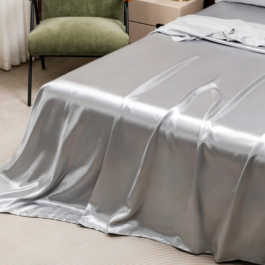 Solid Color Satin Sheets and Pillowcase Set,Luxurious Bedding Ensemble with a Silky Sheen,Twin/Full/Queen/King Size