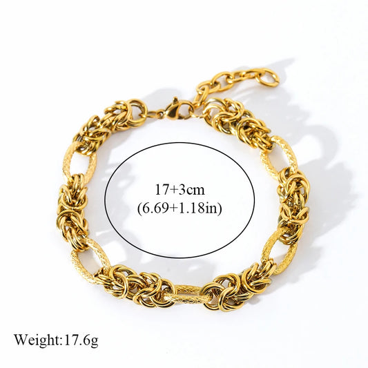 Stainless Steel Twisted Bracelet Bangles For Women. Trendy 18K Gold Plated Wrist Chain, Waterproof Jewelry Gift for MOTHERS DAY GIFT!!!