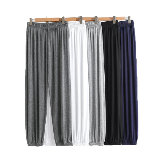 Large Size Men Pajama Pants of Modal Anti-Mosquito fabric.  Home wearand outside.  Also Loose Leisure Sleeping Pants.