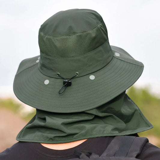 Fisherman's hat, sun hat, summer outdoor quick drying sun hat, fishing breathable sun hat, face mask hat. Ample SKY BLUE. Black and Dark Gray have some Availabilty, IF you HURRY!!!