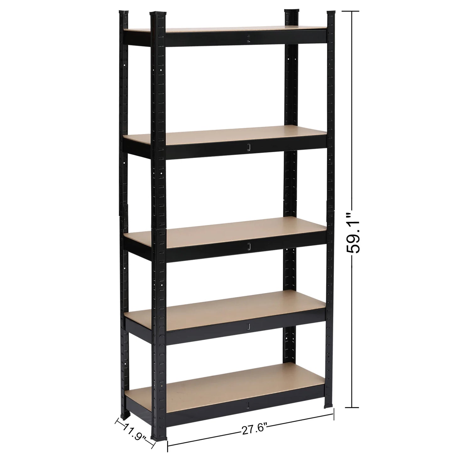 5 Tier Heavy Duty Metal Shelving ,Garage Storage Shelf, Black