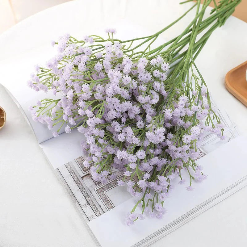 90 Headsof Artificial Flowers /Bouquet, 61cm Plastic Gypsophila Fake Flower for Home Decor, Wedding , Party Decorations, Vase Accessories. A "few " white bundles remain. Tiffany Blue and Light Purple have ample availabl