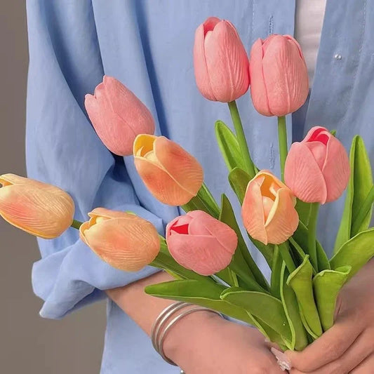 1/3/5PCS Tulips, Artificial but Real Touch Flowers. Tulip Bouquet Decor. Reuseable Tulips for Home, Easter and Special Days