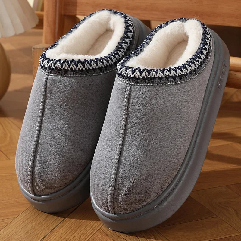 Fluffy Platform Slippers for Women 2025.  Winter Plush and Warm Cotton Shoes.  Comfort , Non Slip, Unisex Home Slippers.