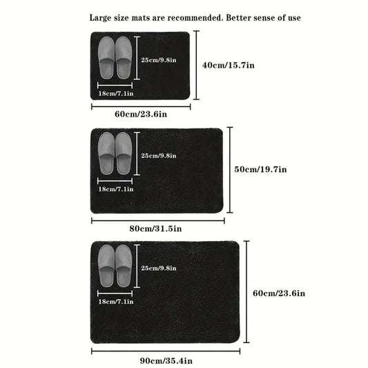 Solid color bathroom absorbent mat, thick sponge shower room non-slip mat, flannel and dirt-resistant.