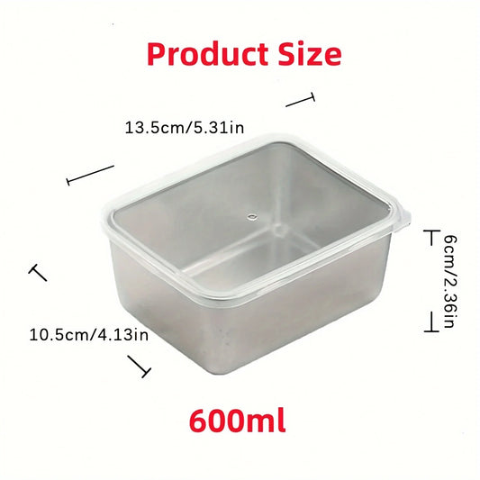 6-Piece Stainless Steel Food Storage Container Sets With Lids - Leakproof, Stackable & Reusable For Camping, Picnics, School