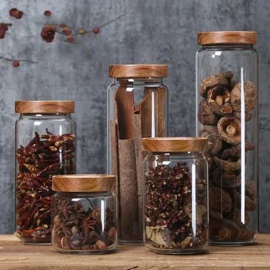 1pc Wooden Lids for Glass Organizers. Kitchen use or wherever you Prefer.