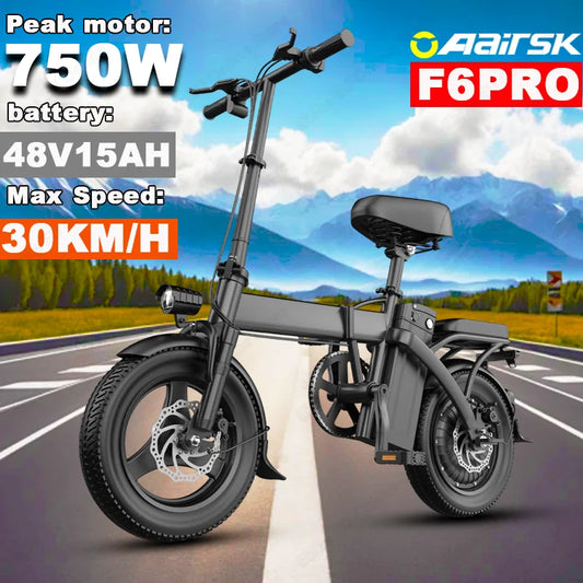 Adult Foldable E Bike LCD Display 14-inch Tire Electric Bicycle