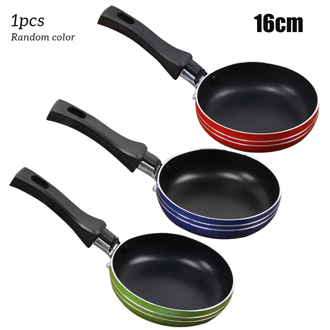 12cm/14cm/16cm Mini Frying Pan, Non-Stick Steel Frypan  Random Colors