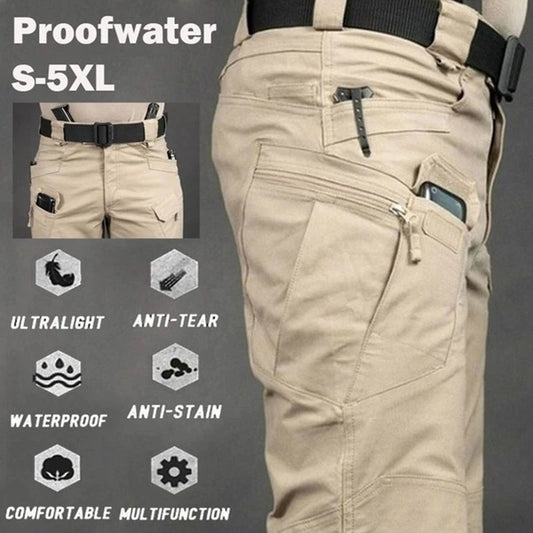 Men's Tactical Cargo Pants, up to 6XL Plus Size. Outdoor Casual Sports Pant for Hiking, Fishing and Waterproof, Multi-pocket Men Trousers