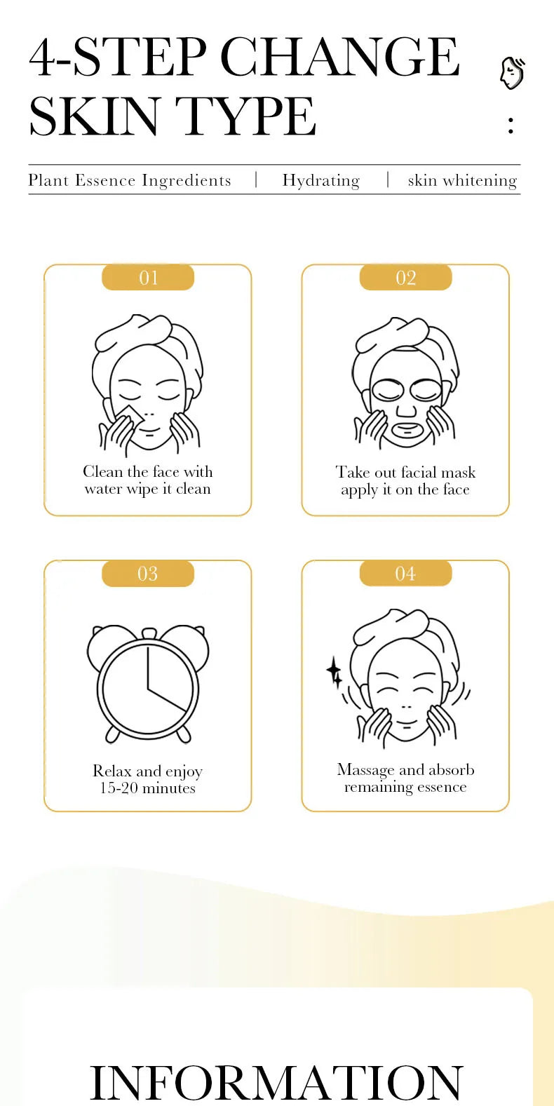 10pcs, Vitamin C Hyaluronic Acid Face Mask. Moisturizing and Firming Skin Care Products