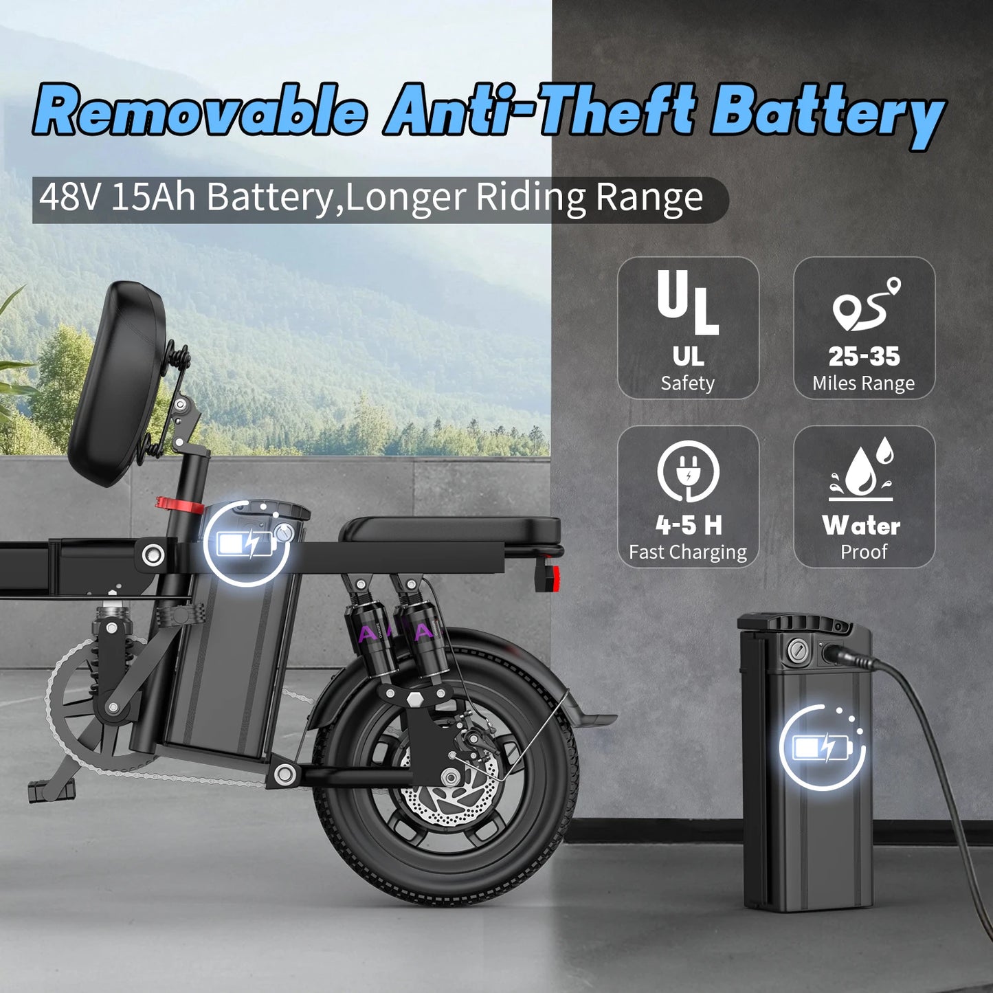 Electric Bike -Folding with Removable Battery
