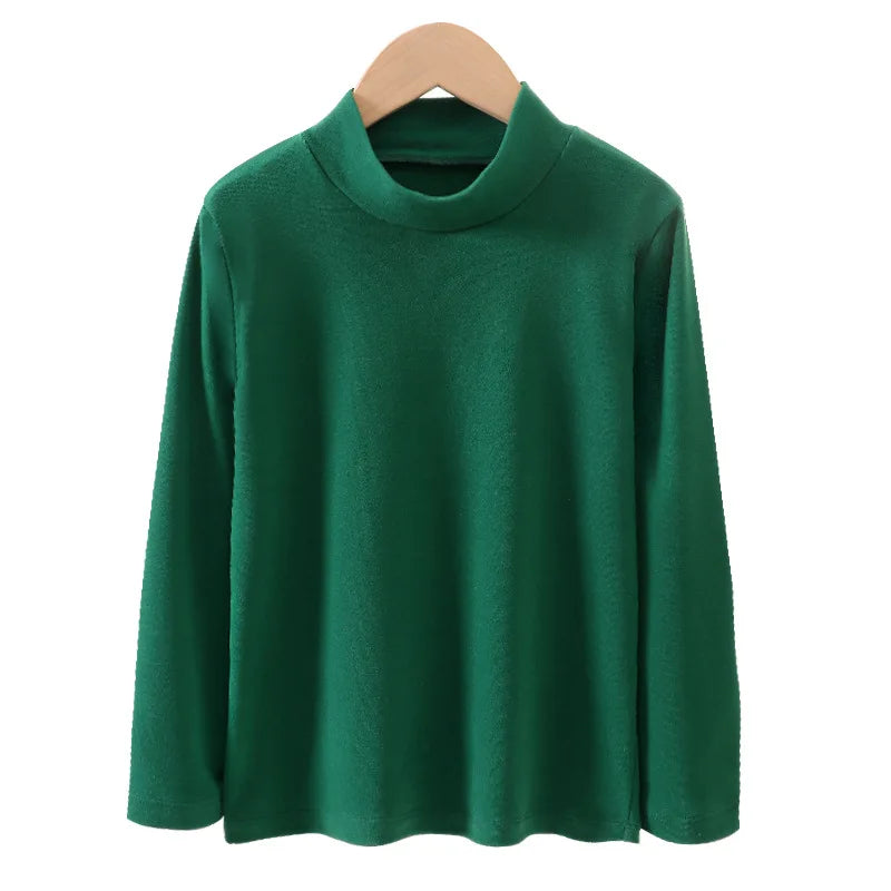 Children's Clothing, Boys / Girls Winter Thermal T-shirts, Turtleneck, Solid, Long Sleeve, Soft Warm Fleece,