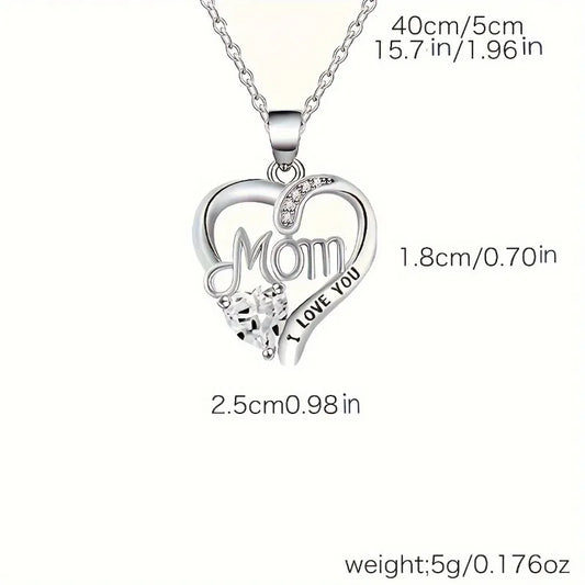 Elegant Style Heart shaped Pendant Necklace. Hollow Design Mother's Day Gift.