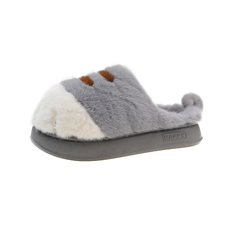 Adorable Kitty Claw Slippers for  Womens Lounging. Non Slip Furry and Warm, Fluffy Slides. OK Outdoor