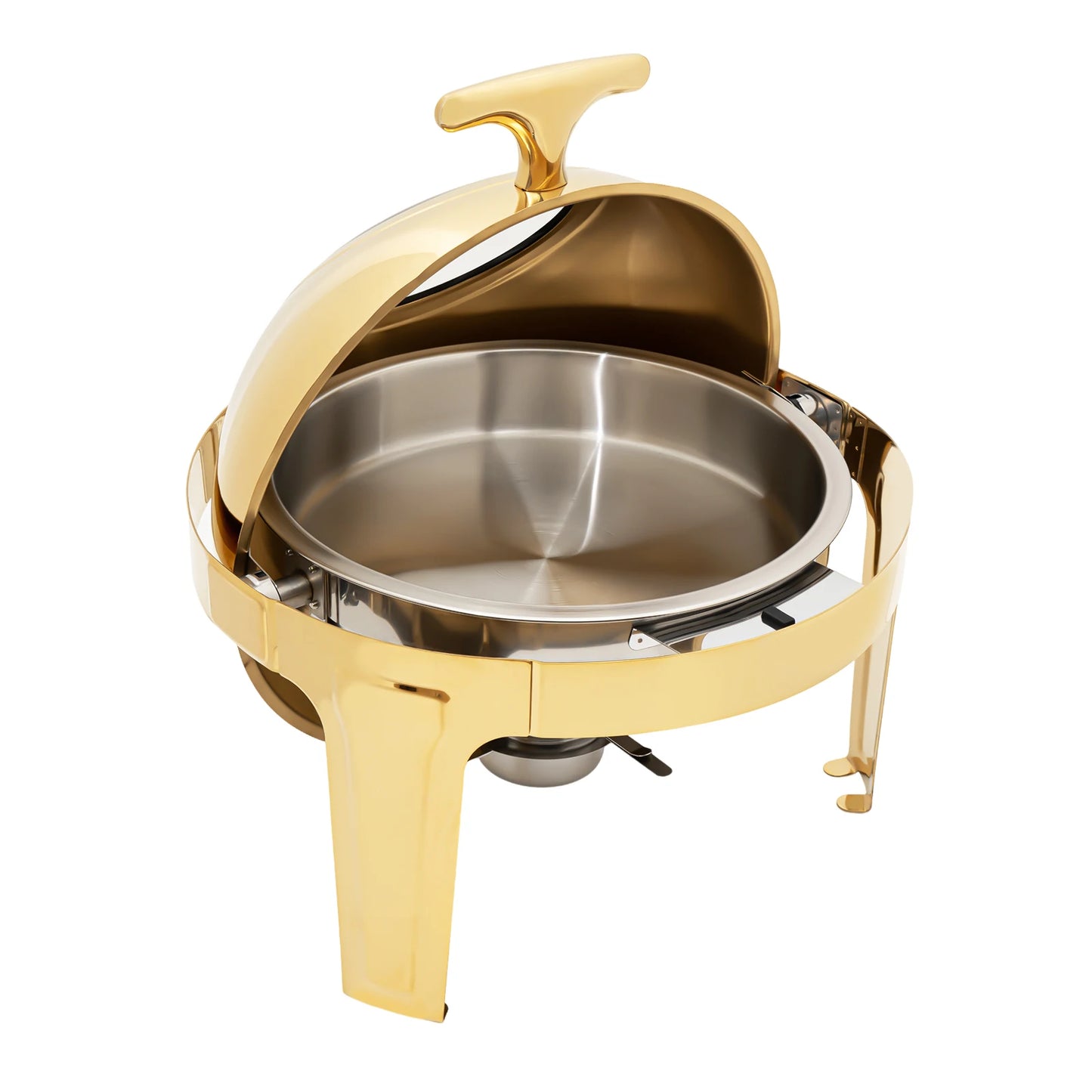 Round Chafing Dish/ Buffet Warmer Set, Roll Top Stainless Stee for Buffets,Hotel Breakfast and Brunch