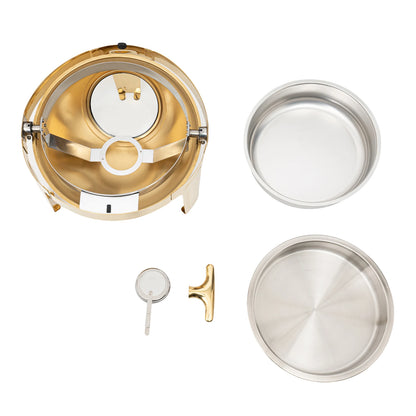 Round Chafing Dish/ Buffet Warmer Set, Roll Top Stainless Stee for Buffets,Hotel Breakfast and Brunch