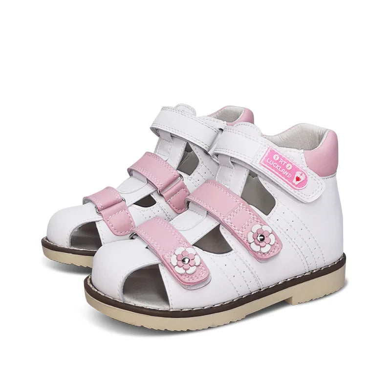 Childrens,   Girl Shoes,  Princess Orthopedic Pink Sandals For Kids,  Toddlers,  Leather Footwear With Orthotic Insoles