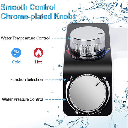 Bidet Toilet Seat Attachment Non-Electric Self-Cleaning Dual Nozzles Wash Hot Cold Mixer Water Lady Bathroom Accessories Sprayer
