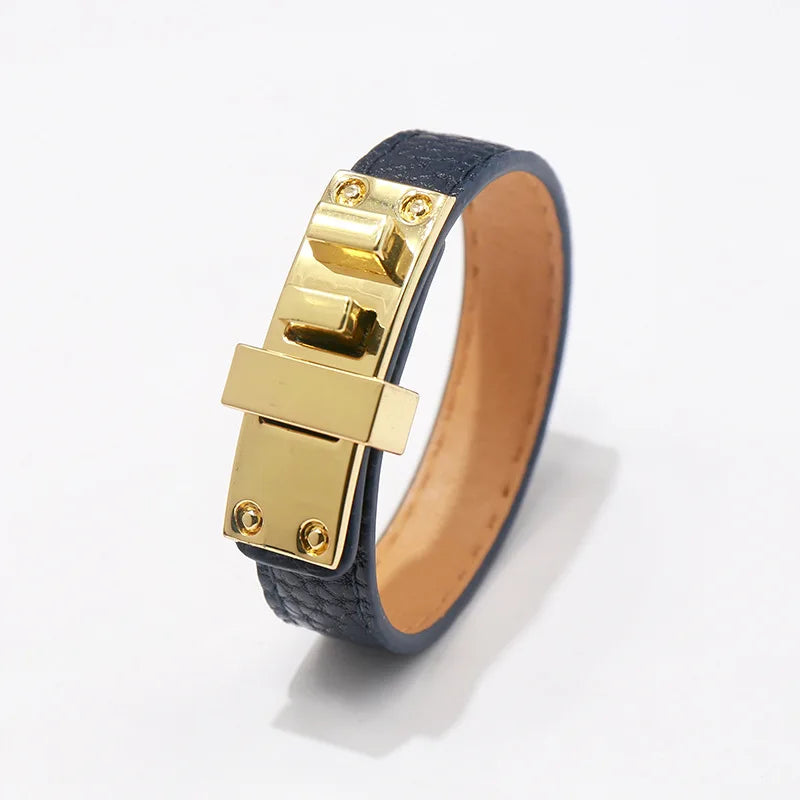Lychee Pattern,  Glossy Bracelets.   Belt Buckle PU Leather for Women / Men.   Multicolor Couple Bangles. Fashion Top Jewelry.  Great Looking Bracelet. As I write, All Colors are Good EXCEPT BLACK.
