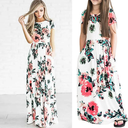 Summer Mommy and Me Family Matching  Clothing.  Mother/ Daughter Flower Dresses.  Mom Dress,  Kids, Child Outfit,  Baby Girl Clothing