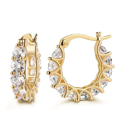 ,.Full Paved Crystal CZ Hoop Earrings for Women.  A  Dazzling Accessory  Gift for MOTHERS DAY,  Wedding Party,  Birthday Gift, Statement Jewelry