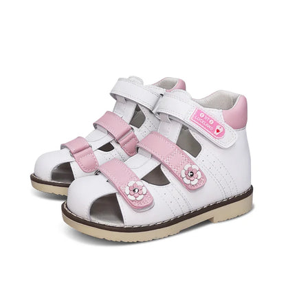 Childrens,   Girl Shoes,  Princess Orthopedic Pink Sandals For Kids,  Toddlers,  Leather Footwear With Orthotic Insoles