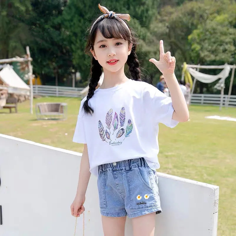 Baby Girls Summer Denim Clothing/ Shorts, Pants, Jeans, Clothes  for Girls.   Casual Short Trousers /Infant Bottoms