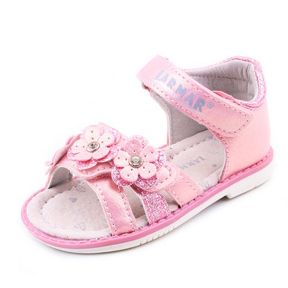 Kids Sandals for Girls/ Babys Sandals, Soft Leather Flowers,  Princess Girls Shoes,  Childrens  Beach Sandals,  Toddler Shoes