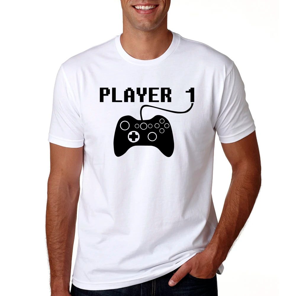 Player 1 Player 2 Matching Family Clothes /Father Mother Kids Tshirts, Dad, Son Matching, Family Look- alike Clothes