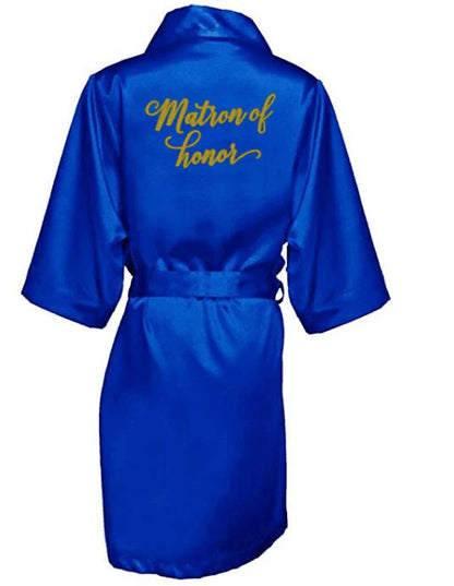 Satin Silk Robes Plus Size,  Wedding Bathrobe,  Bride,  Bridesmaid,  Mothers Maid of Honor,  Royal blue