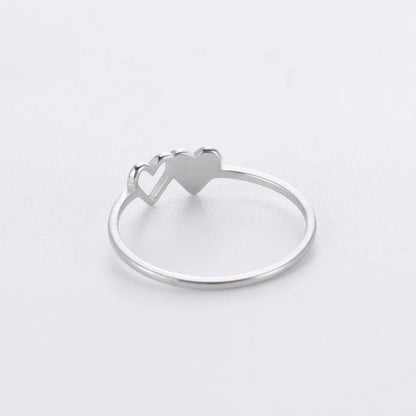 Initial Letter Ring for Women.  Stainless Steel A-Z Alphabet Double Heart Rings for Fashion Wedding  gift, Valentine's Day