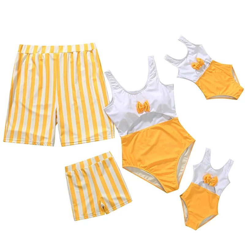 King Queen Swimsuit,   Family Matching Outfits,  One-Piece Mother/ Daughter, FATHER/Son Trunks