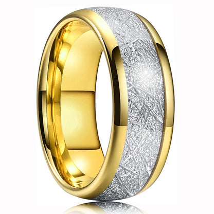 Fashion 8mm Red Groove Beveled Edge Stainless Steel Celtic Dragon Rings.  Perfect for FATHERS DAY with Zircon Inlay, Carbon Fibre Ring for Mens Wedding Band, Couples Gift