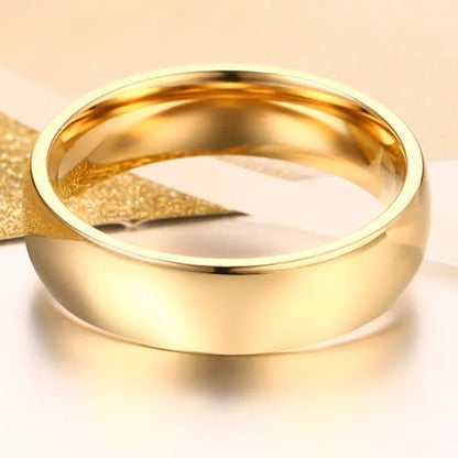 Gold Color Wedding Band.  Stainless steel Ring  for Women and  Men. US Sizes 4 5 6 7 8 9 10 11 12 13 14 15 Free Shipping