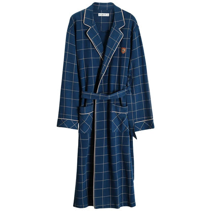 Spring/ Autumn Bathrobes,  Mens 100% Cotton sleep top,  Kimono Robes For Men.  Plaid Robes,  Long Bath Robe,   Brides Robe ,Dressing Gown