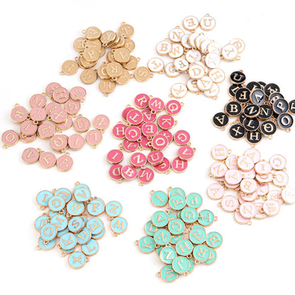 New 12-14mm A-Z Letter Charms,  Enamel Charms,  Alphabet Initial Letter,  Handmade Pendant For Diy Bracelet,  Jewelry Making