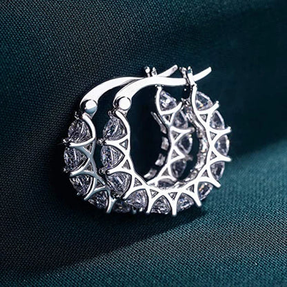 ,.Full Paved Crystal CZ Hoop Earrings for Women.  A  Dazzling Accessory  Gift for MOTHERS DAY,  Wedding Party,  Birthday Gift, Statement Jewelry