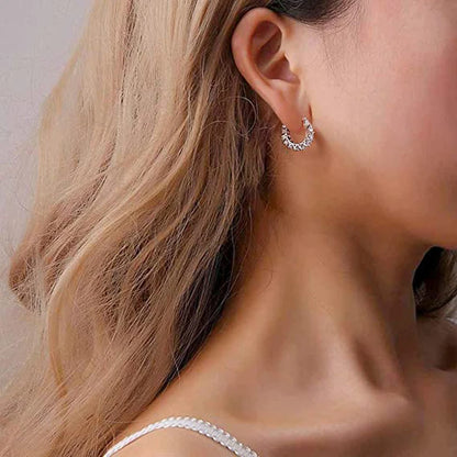 ,.Full Paved Crystal CZ Hoop Earrings for Women.  A  Dazzling Accessory  Gift for MOTHERS DAY,  Wedding Party,  Birthday Gift, Statement Jewelry