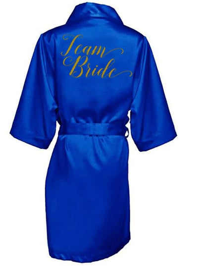 Satin Silk Robes Plus Size,  Wedding Bathrobe,  Bride,  Bridesmaid,  Mothers Maid of Honor,  Royal blue